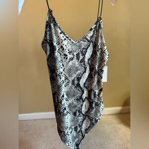 Black and White Snake Print Tank Top